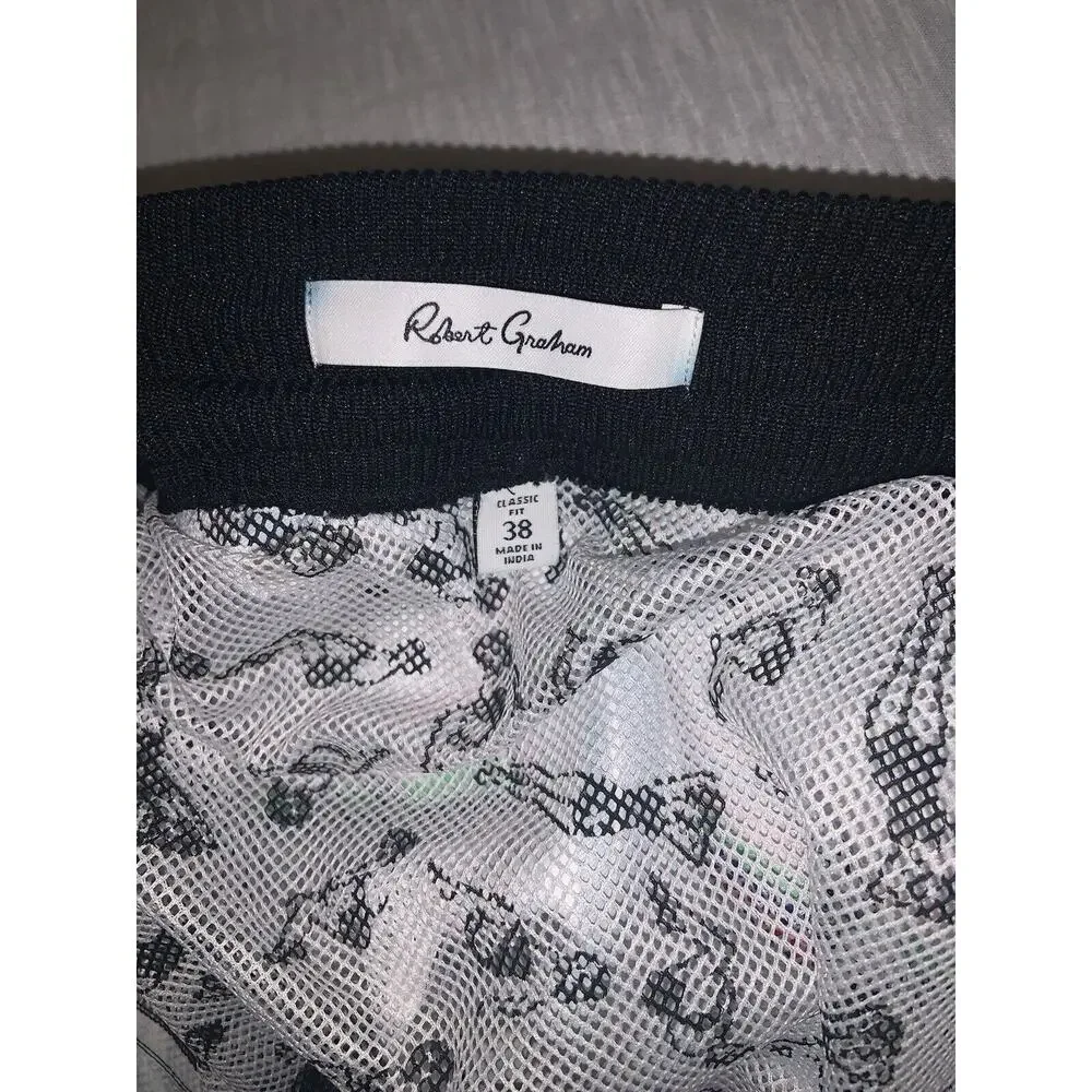Robert Graham Classic Fit CULLIES Skulls Board Shorts Swim Trunks SIZE 38